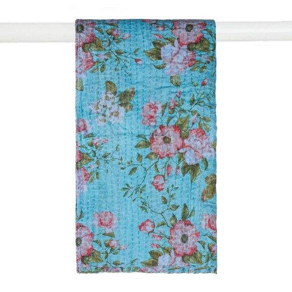 Taj Hotel Home Decor Kantha Cotton Scarve | 1-Piece | Multicolor | 18"x72" - Picture 2 of 2